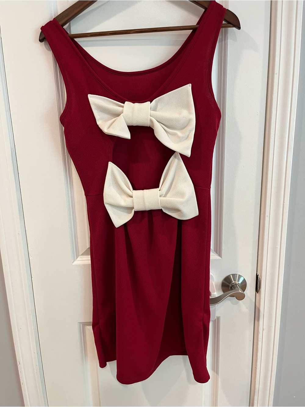 Backless Red Sleeveless Fit & Flare Dress - Picture 5 of 6